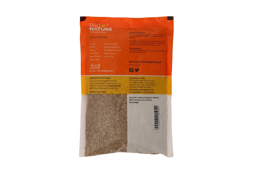 Pro Nature Organic Cumin Whole    Pack  250 grams